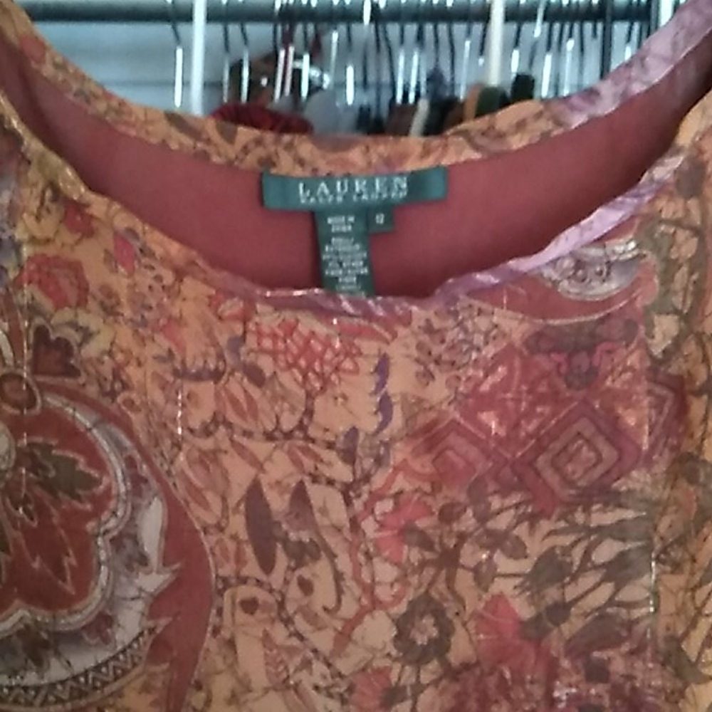 RALPH LAUREN SIZE 12 SILK SKIRT - Picture 2 of 5
